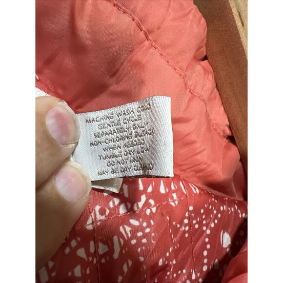 Chico's 2 chicos Large Mauve Aztec Quilted Button Reversible Puffer Jacket - Picture 8 of 8